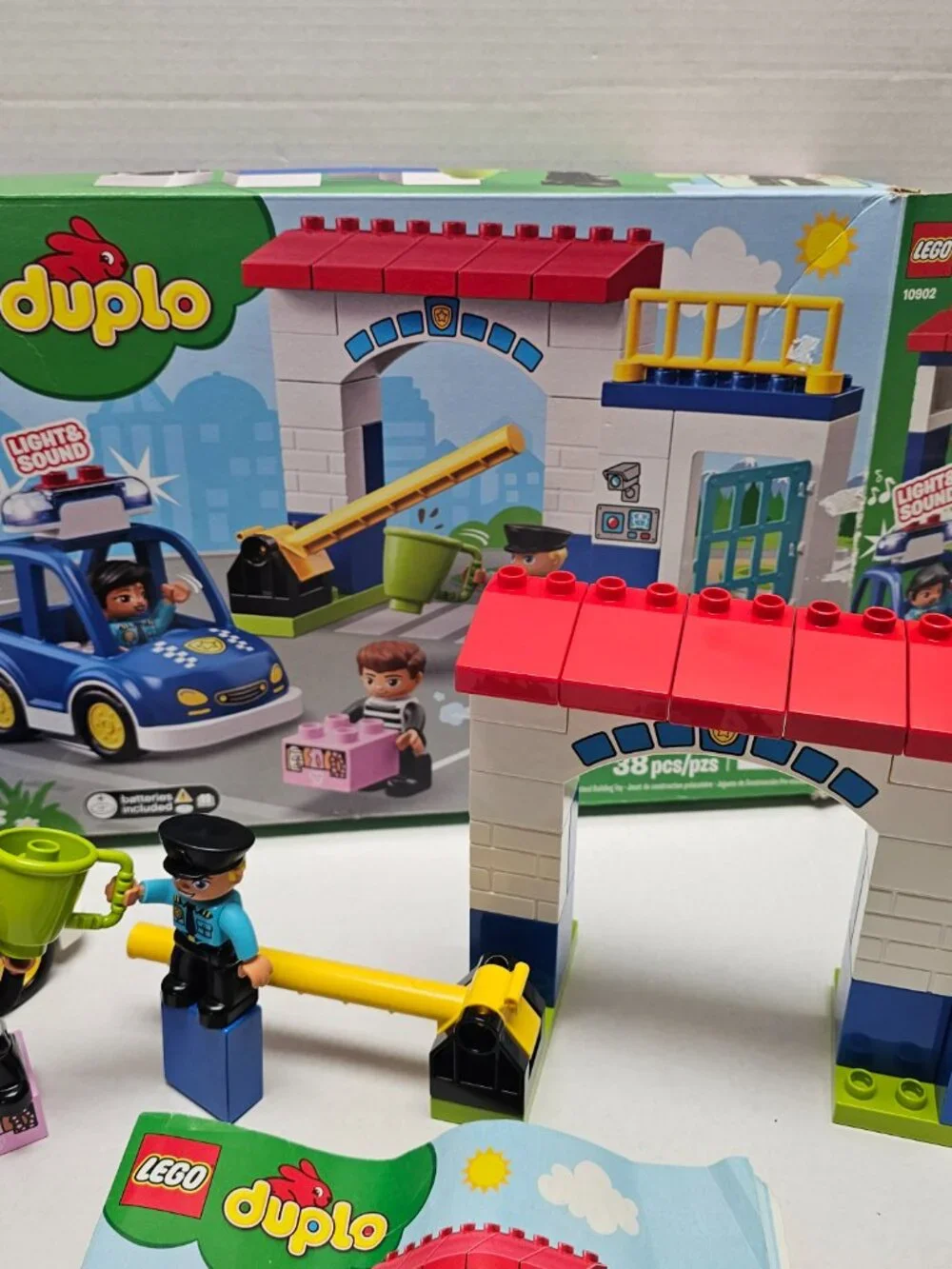 Lego Duplo Town Police Station Car Light Sound Boy Girl Toddler 10902 Set +Brick